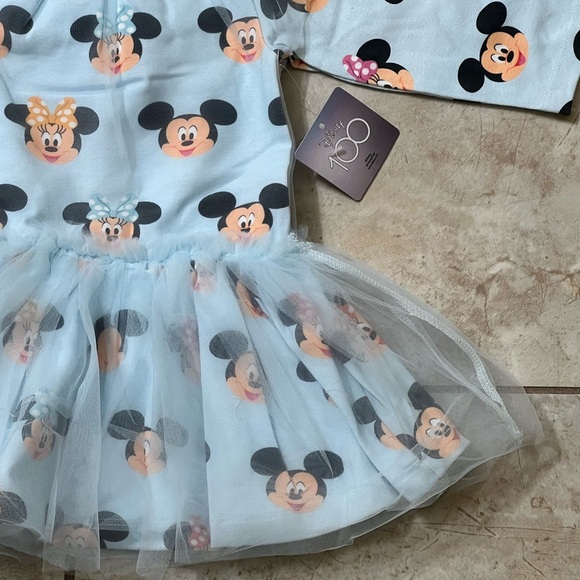 NWT monica+andy Long Sleeve Little Belle Tulle Dress. Mickey and Minnie Mouse. - Picture 3 of 7